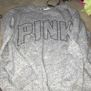VS PINK grey crew neck sweatshirt size medium